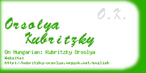 orsolya kubritzky business card